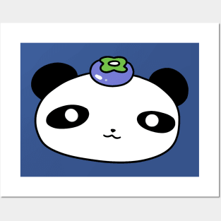 Blueberry Panda Face Posters and Art